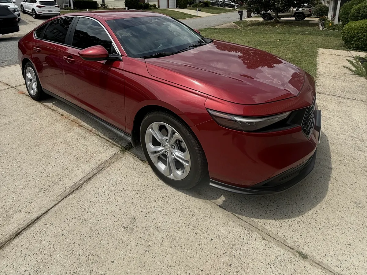 Red Honda Accord with window tint, Mauldin SC